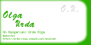 olga urda business card